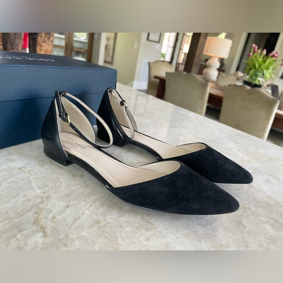 Cole Haan black leather & suede flats. - Picture 2 of 7